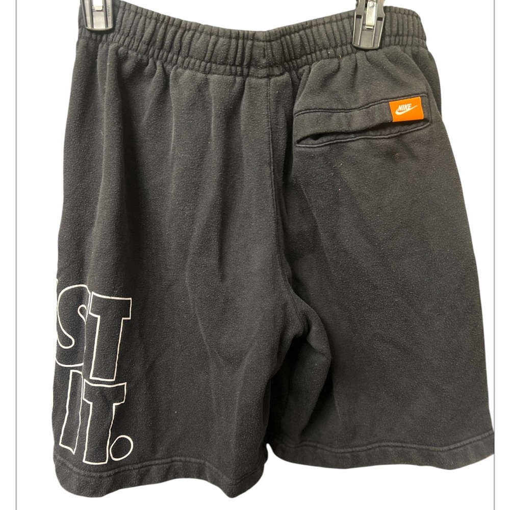 MENS NIKE JUST DO IT SWOOSH COTTON SWEAT SHORTS SIZE MEDIUM BLACK STRETCH - Picture 6 of 6